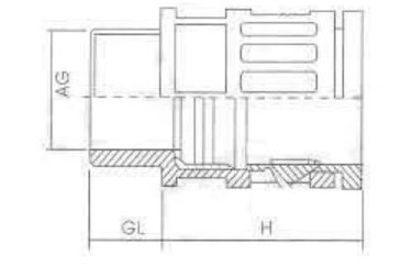 Quick-Fit Corrugated Conduit Connector dimensional drawing